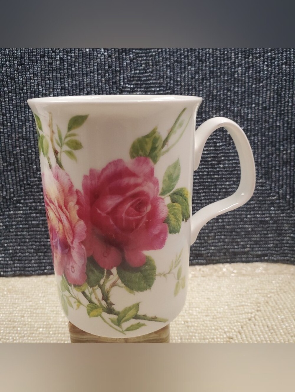 Roy Kirkham English Rose Mug Pink Roses Bone China England (C3)